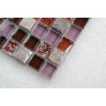 Vintage Style Purple with Red Glass and Stone Mosaic Tile